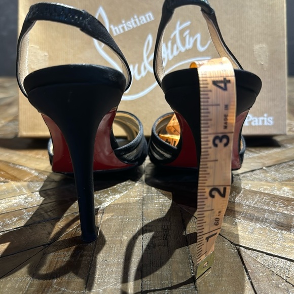 Christian Louboutin black chiffon mauresmo Slingbacks US size 7.5 - Picture 13 of 13